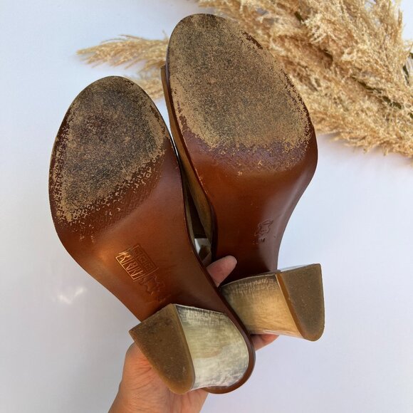 Tory Burch Suede Gemini Link Slingback Open Toe Boot Sandals - Picture 6 of 7